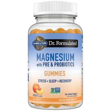 Garden of Life Dr. Formulated Magnesium with Pre & Probiotics Gummies, Peach - 60 gummies