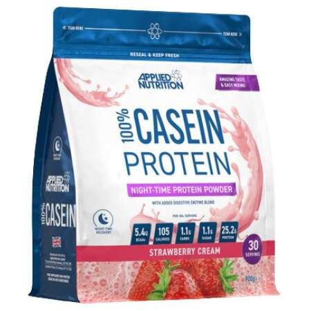 Applied Nutrition 100% Casein Protein, Strawberry Cream - 900g