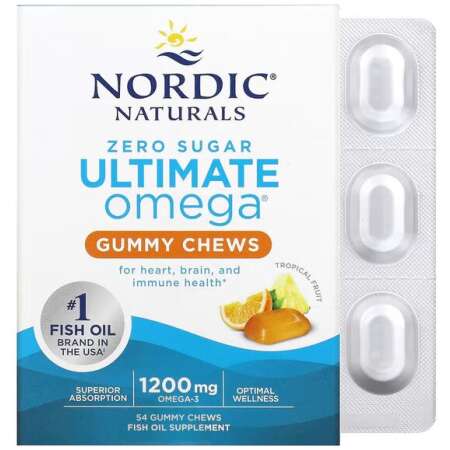 Nordic Naturals Ultimate Omega Gummy Chews, 1200mg Tropical Fruit - 54 gummies