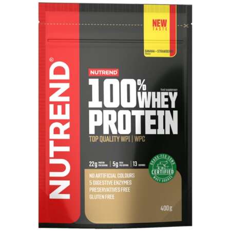 Nutrend 100% Whey Protein, Banana + Strawberry - 400g