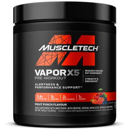 MuscleTech Vapor X5 Pre-Workout, Fruit Punch - 247g