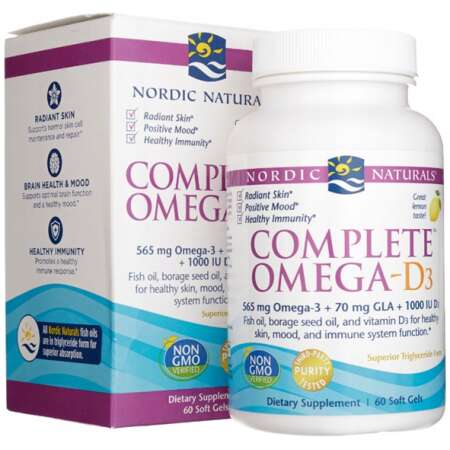 Nordic Naturals Complete Omega-D3, 565mg Lemon - 60 softgels