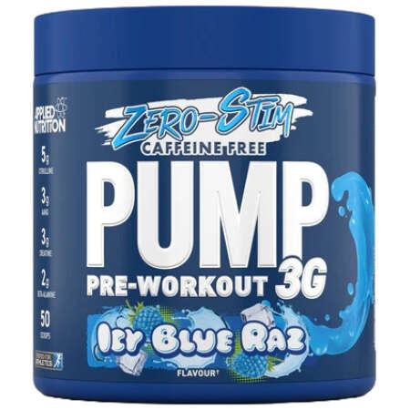 Applied Nutrition Pump 3G Pre-Workout (Zero Stimulant), Icy Blue Raz (EAN 5056555204993) - 375g