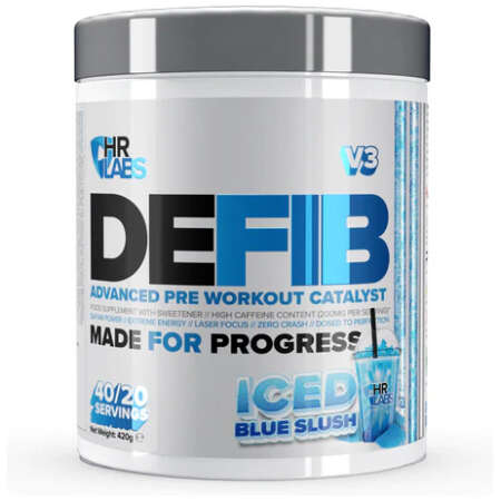 HR Labs Defib V3 - Advanced Pre Workout Catalyst, Iced Blue Slush - 420g