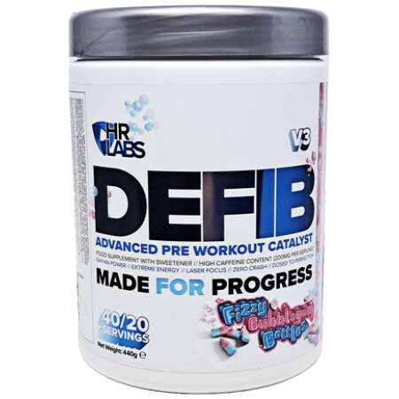 HR Labs Defib V3 - Advanced Pre Workout Catalyst, Fizzy Bubblegum Bottles - 440g