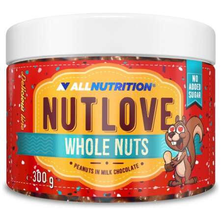 Allnutrition Nutlove Whole Nuts, Peanuts in Milk Chocolate - 300g