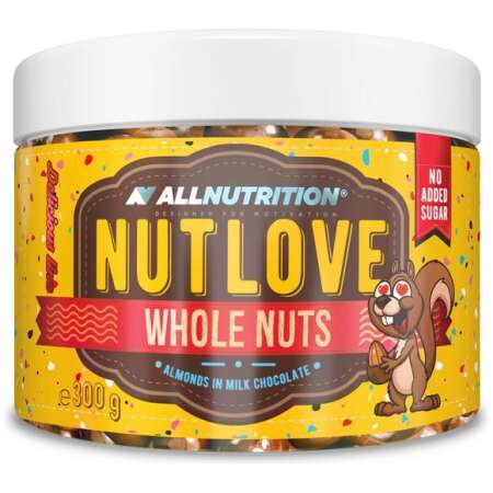 Allnutrition Nutlove Whole Nuts, Almonds in Milk Chocolate - 300g