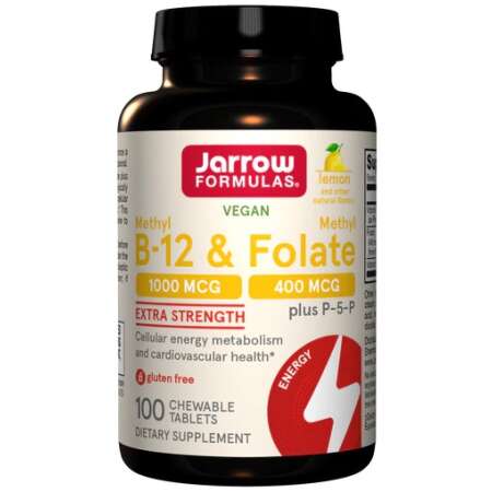 Jarrow Formulas Methyl B-12 & Methyl Folate, Lemon - 100 chewable tabs
