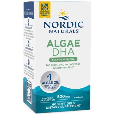 Nordic Naturals Algae DHA, 500mg - 60 softgels
