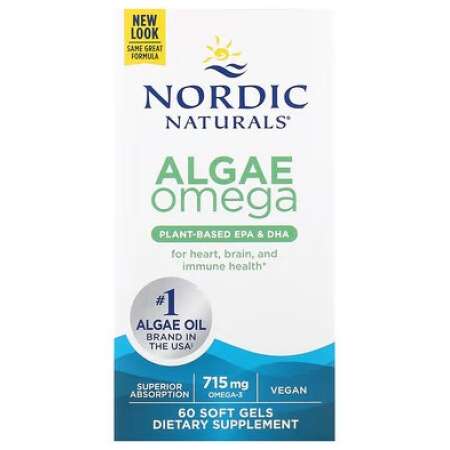 Nordic Naturals Algae Omega, 715mg Omega 3 - 60 softgels