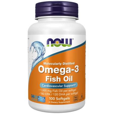 NOW Foods Omega-3 Fish Oil, Molecularly Distilled - 100 softgels