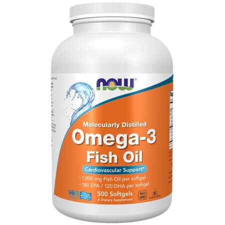 NOW Foods Omega-3 Fish Oil, Molecularly Distilled - 500 softgels