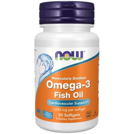 NOW Foods Omega-3 Fish Oil, Molecularly Distilled - 30 softgels