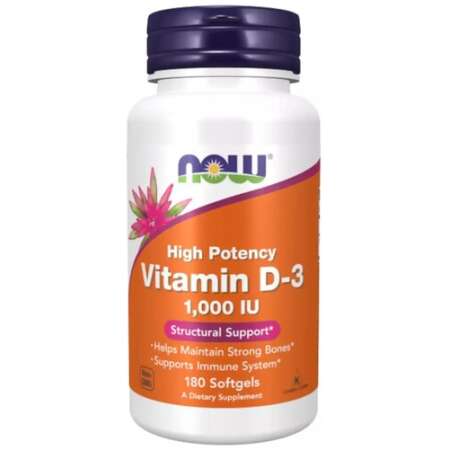 NOW Foods Vitamin D-3, 1000 IU - 180 softgels