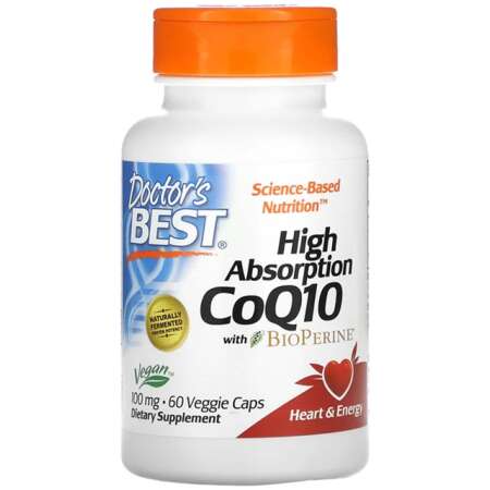 Doctor's Best High Absorption CoQ10 with BioPerine, 100mg - 60 vcaps