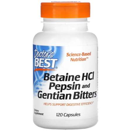Doctor's Best Betaine HCl Pepsin & Gentian Bitters - 120 caps