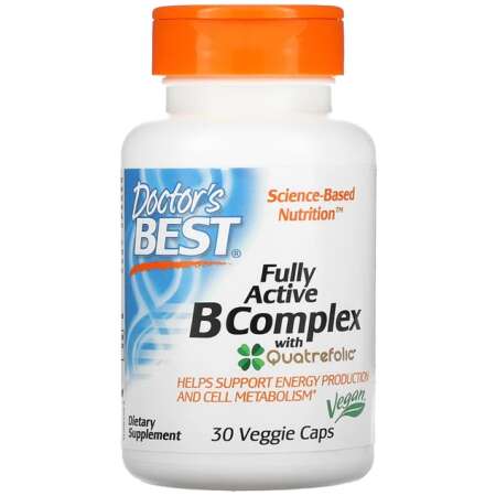 Doctor's Best Fully Active B-Complex with Quatrefolic - 30 vcaps