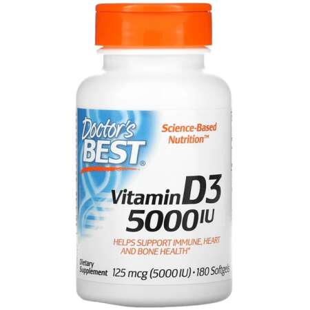Doctor's Best Vitamin D3, 5000 IU - 180 softgels
