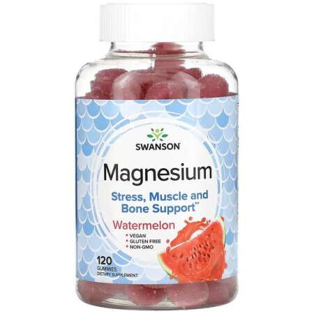 Swanson Magnesium Gummies, Watermelon - 120 gummies