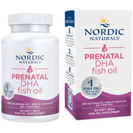 Nordic Naturals Prenatal DHA, 830mg Omega-3 + 400 IU D3 Unflavored - 90 softgels