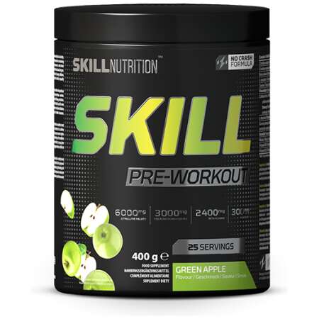 Skill Nutrition Skill Pre-Workout, Green Apple - 400g
