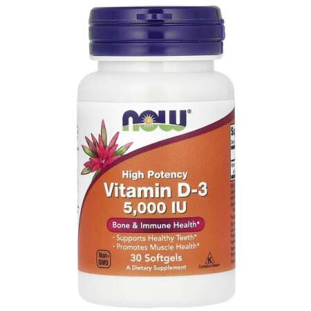 NOW Foods Vitamin D-3, 5000 IU - 30 softgels