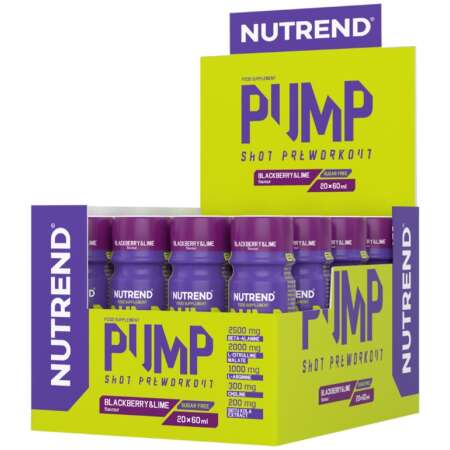 Nutrend Pump Pre-Workout Shot, Blackberry & Lime - 20 x 60 ml.