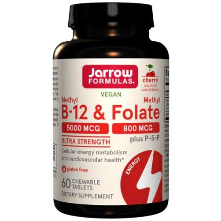 Jarrow Formulas Methyl B-12 & Methyl Folate, Cherry - 60 chewable tabs