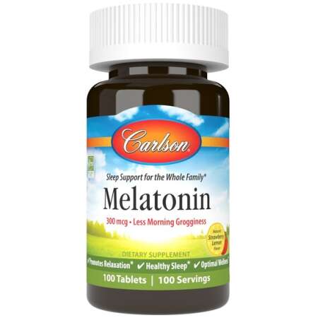 Carlson Labs Melatonin, Natural Strawberry Lemon - 100 tablets
