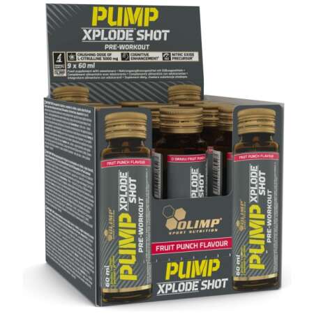 Olimp Nutrition Pump Xplode Shot, Fruit Punch - 9 x 60 ml.