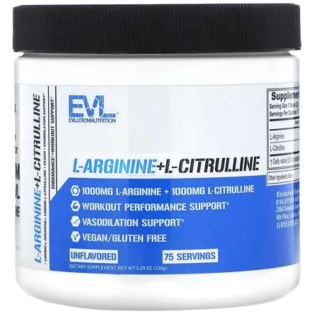 EVLution Nutrition L-Arginine + L-Citrulline, Powder - 150g