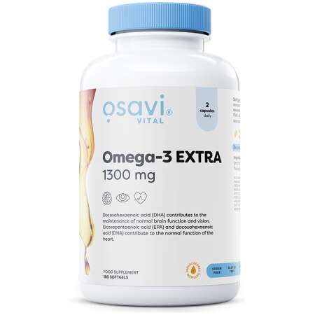 Osavi Omega-3 Extra Molecularly Distilled, 1300mg (Lemon) - 180 softgels