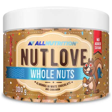 Allnutrition Nutlove Whole Nuts, Almonds in White Chocolate & Cinnamon - 300g