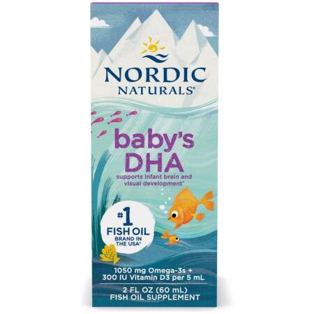 Nordic Naturals Baby's DHA Fish Oil, 1050mg Omega-3 with Vitamin D3 - 60 ml.