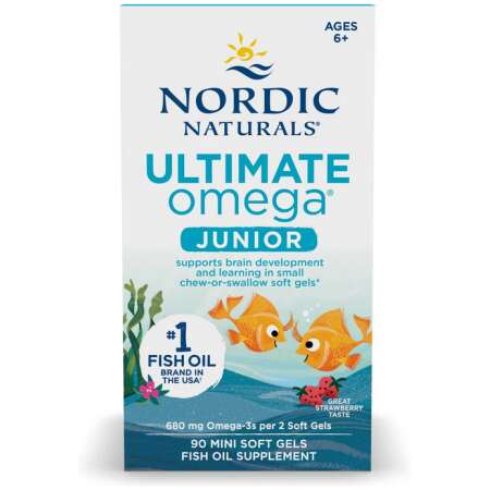 Nordic Naturals Ultimate Omega Fish Oil Junior, 680mg Strawberry - 90 mini softgels