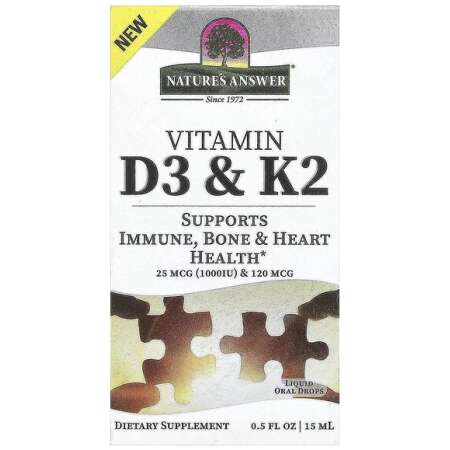 Nature's Answer Vitamin D3 & K2 - 15 ml.