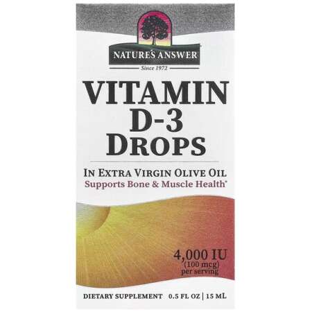 Nature's Answer Vitamin D-3 Drops, 4000IU - 15 ml.