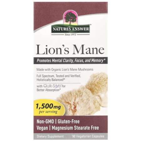 Nature's Answer Lion's Mane, 1500mg - 90 vcaps