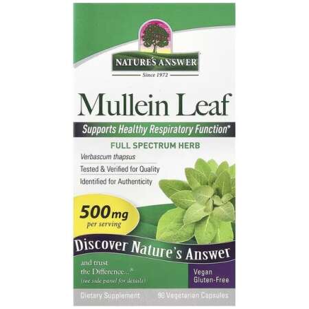 Nature's Answer Mullein Leaf, 500mg - 90 vcaps