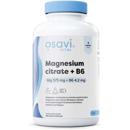 Osavi Magnesium Citrate + B6, 375mg + 4.2mg - 180 vcaps
