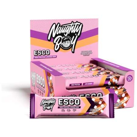 Naughty Boy ESCO Protein Bar, Chocolate Caramellow - 12 x 65g