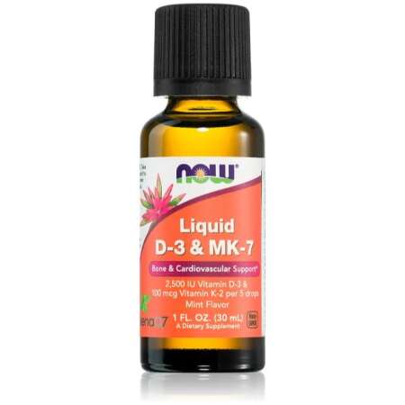 NOW Foods Liquid D-3 & MK-7, Mint - 30 ml.