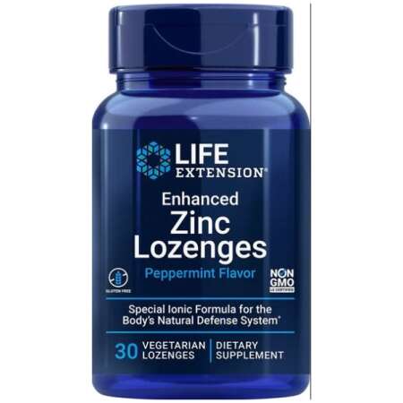 Life Extension Enhanced Zinc Lozenges, Peppermint - 30 vegetarian lozenges