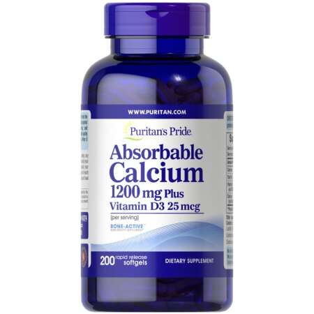 Puritan's Pride Absorbable Calcium + Vitamin D3 - 200 softgels