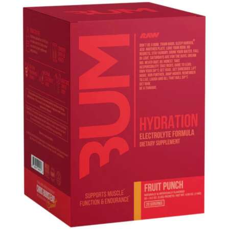 Raw Nutrition Bum Hydration, Fruit Punch - 20 x 5.8g