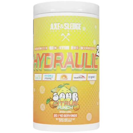 Axe & Sledge Hydraulic V2 Non-Stim Pre-Workout, Sour Citrus Punch - 498g