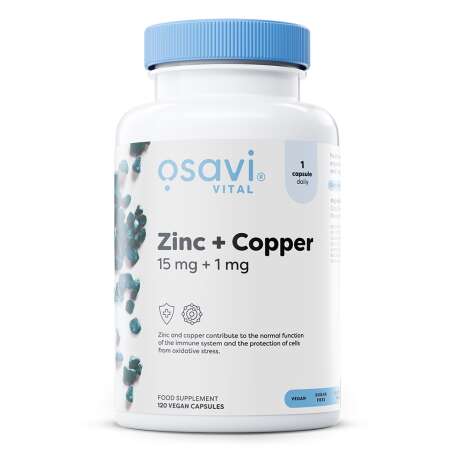 Osavi Zinc + Copper, 15mg + 1mg - 120 vegan caps