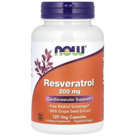 NOW Foods Resveratrol, 200mg - 120 vcaps