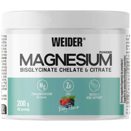 Weider Magnesium Bisglycinate Chelate & Citrate, Berry - 200g