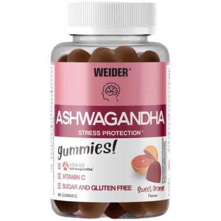 Weider Ashwagandha Gummies, Sweet Orange - 40 gummies